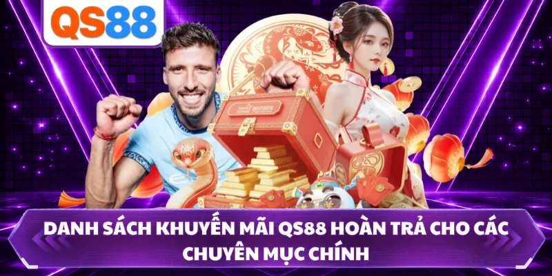 Danh sách khuyến mãi QS88 hoàn trả cho các chuyên mục chính